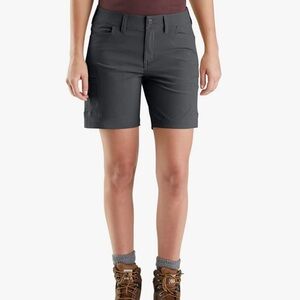NWT Carhartt Women's Straight Fit Force Madden Cargo Short Shadow Gray size 18